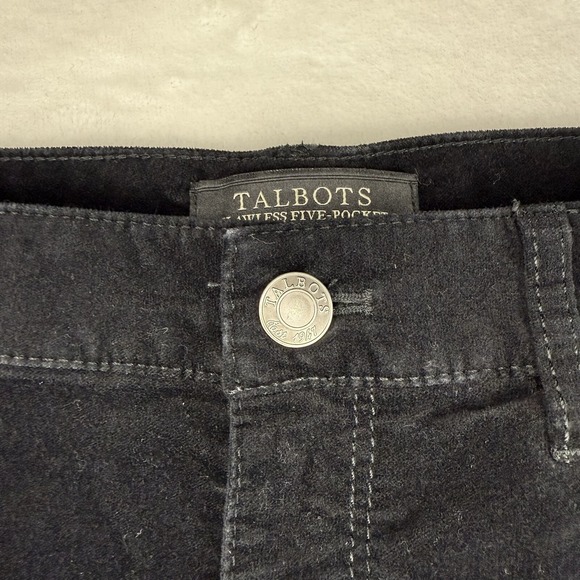 Talbots Velvet Pants Womens 8P Black Flawless Five Pocket Straight Curvy - Picture 4 of 11